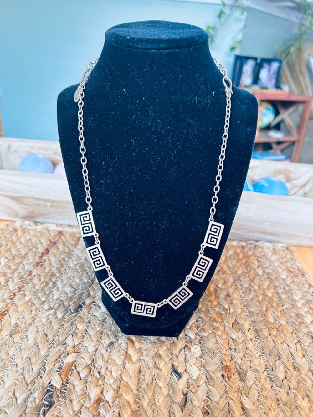 Brass Tone Geometric (Greek Style)  Link Necklace by Youngevity